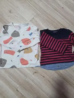 長袖Tシャツ2枚セット（ストライプ・柄）