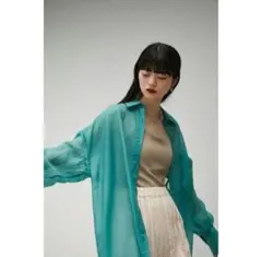 【新品未使用タグ付】AZUL by moussy ターコイズ シースルー