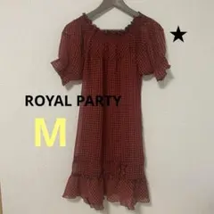 ROYAL PARTY チェック柄シアーチュニック　ミニワンピース　Mサイズ