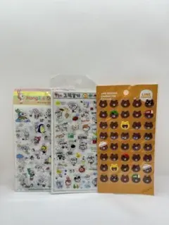 韓国で購入　LINE FRIENDS & キャラクターシール　3セット