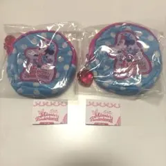 ミニー　ポーチ　ガチャ　パルパルーザ　ディズニーランド　青　2個セット　新品