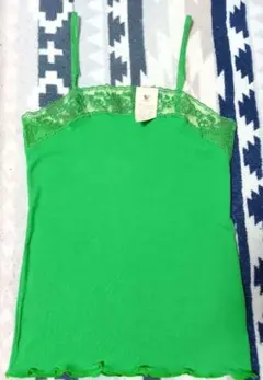 新品未使用ワコールキャミソールグリーンM