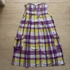 ニットプランナー　紫と黄色のワンピース　150サイズ