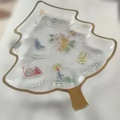 クリスマスツリー型ガラス皿