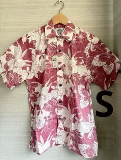⑨TWO PALMS アロハシャツ レッド Sサイズのサムネイル