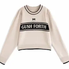 【新品未使用】GRLリボン刺繍ロゴニットトップス tu971