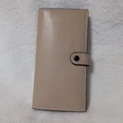 COACH ベージュ グラブタンレザー 長財布