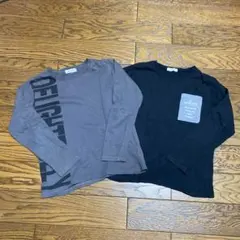 長袖カットソー グレー ブラック 2枚セット