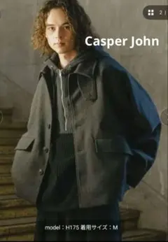Casper John ブラック カルゼショートブルゾン　Sサイズ
