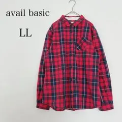 アベイル ベーシック チェック柄長袖シャツ 綿100％ ゆったり 羽織り【LL】のサムネイル