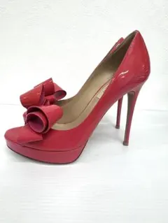 【美品】VALENTINO リボン パテントパンプス 23.5cmのサムネイル