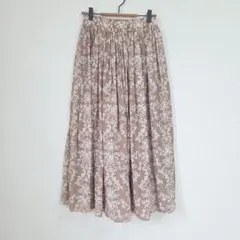 美品✨ソレイアード（SOLEIADO）花柄ロングスカート パープル - メルカリ