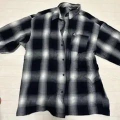 CalTop オンブレチェックシャツ ブラック ホワイトのサムネイル
