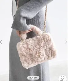 RANDA ランダ 2WAY モノグラムパーツファーバッグ