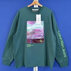 【Mサイズ】Calvin Klein Jeans 長袖カットソー グリーンのサムネイル