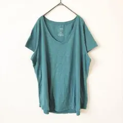 ソノマ Tシャツ Vネックトップス ゆったり XXL ブルーグリーン コットンのサムネイル