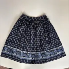 ソレイアード SOULEIADO ネイビー 花柄 フレアスカート