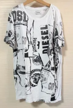 DIESEL グラフィックプリント Tシャツ Sサイズ モノクロ