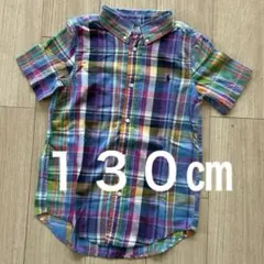 【新品】130㎝ラルフローレン半袖チェックシャツ マルチカラー