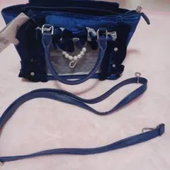 アンクルージュ Ank Rouge 確定ファンサのおまじないベロアBag ブルーのサムネイル