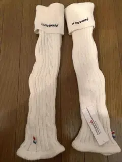 〈匿名配送〉【新品タグ付き】ルコックゴルフ レッグウォーマー ニットアイボリー
