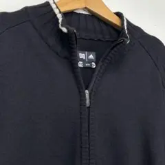 アディダス ニット セーター ハーフジップ プルオーバー ブラック ロゴ ゴルフ