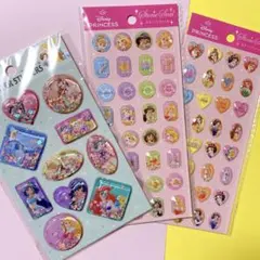 新品　ディズニー　プリンセス　ウォーターシール　ストーンシール　3種セット