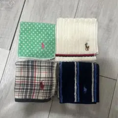【美品】ポロ ラルフローレン ハンカチ 4枚セット まとめ売り POLO