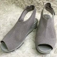 fitfit 厚底ニットサンダルビジュー　シャンパン　25cm