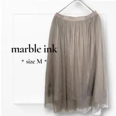 marble ink チュールスカート M グレージュ ミモレ丈 ウエストゴムのサムネイル