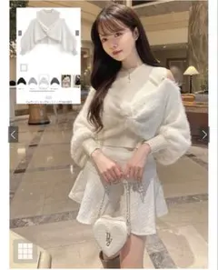 【美品】GRL フェザードッキングニットトップス［tu1287］