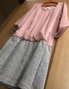 3☆プロポーション☆ピーチピンクな綺麗めドッキンワンピース♪