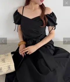 新品one after another　ブラウスセットワンピ　ブラック