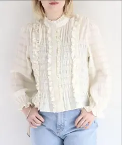 cepo⭐︎シャーリングフリルブラウス