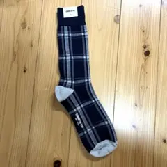 コムサイズム　チェック柄ソックス 25-27cm ネイビー系のサムネイル