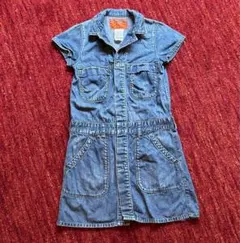 デニムダンガリー　デニムワンピース　130cm