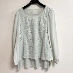 新品☆ エムズグレイシーの袖お花刺繍透かし7分袖ニットプルオーバー