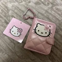 新品未使用 ハローキティ 手帳形ダブルミラー ミニチュアキルト ピンク