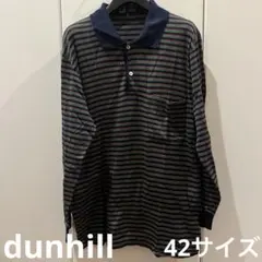 dunhill ストライプ ポロシャツ 42サイズ　グリーン