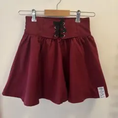 LOVETOXIC レースアップスカートパンツ ボルドーM