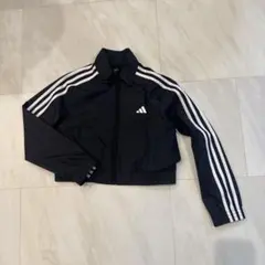 adidas クロップドジャケット 黒 - メルカリ