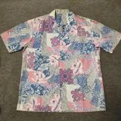 最高級・美品】振袖リメイク 和柄 開襟シャツ M 木村屋 シルク100 