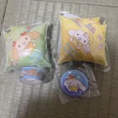 くら寿司×シナモロール＊クッションチャーム＊2個セット　缶バッジ　マステ