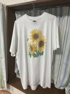 90s Fruit of the Loom ひまわり柄 Tシャツ XL