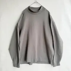 美品　ユニクロ　モックネックプルオーバー L メンズ　ダークグリーン　オリーブのサムネイル