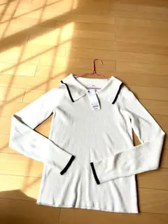 新品未使用　タグ付き　GU リブバイカラー　セーター