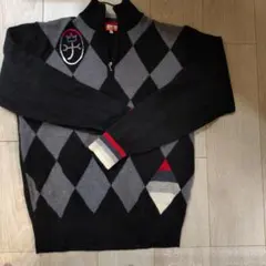 カステルバジャック ダイヤモンド柄 ハーフジップセーター サイズ3