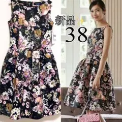 エムズグレイシー♡新品 花柄ワンピース ブラック