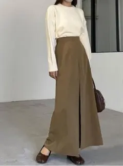 最終価格！louere ブラウン スリット入り ロングスカート