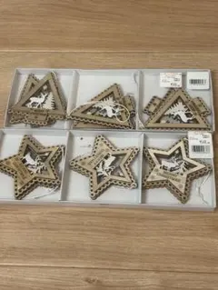 木製クリスマスオーナメントセット 6個入り×2